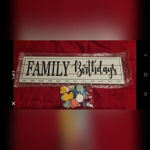 Family Birthday Calendar with Colorful Heart Tags